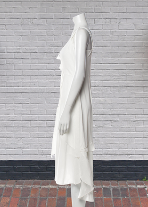*FIRE SALE* Parker White Ruffle High-Low Dress