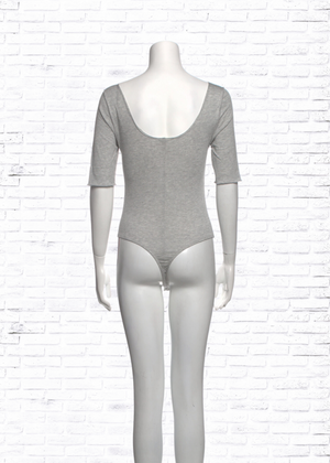 R.G. Kane 3/4 Sleeve Light Gray Bateau Neck Bodysuit