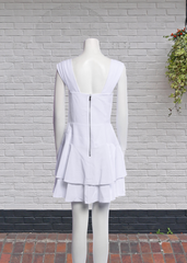 *FIRE SALE* Alice + Olivia White Tiered-Ruffle Mini Dress
