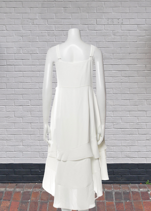 *FIRE SALE* Parker White Ruffle High-Low Dress