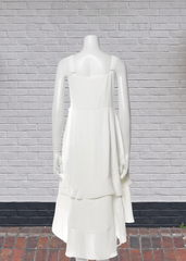 *FIRE SALE* Parker White Ruffle High-Low Dress