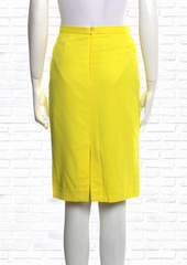 Tamara Mellon Acid Yellow Pencil Skirt