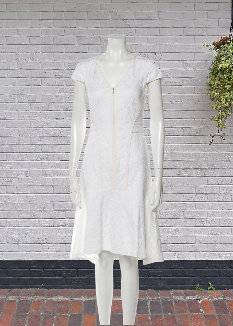 Rebecca Taylor Cap Sleeve Floral Brocade Dress