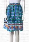 Peter Pilotto Check Blue Printed Cotton Mini Skirt