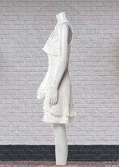 *FIRE SALE* Parker White Ruffle Halterneck Mini Dress
