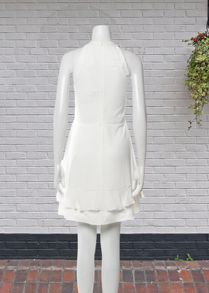 *FIRE SALE* Parker White Ruffle Halterneck Mini Dress