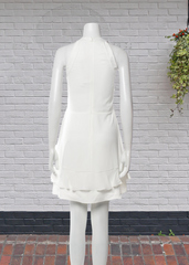 *FIRE SALE* Parker White Ruffle Halterneck Mini Dress