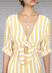 Faithfull the Brand 'Maltese' Yellow Azure Striped Jumpsuit