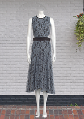 Alexis 'Maile' Lace Cutout Midi Dress in Midnight Blue