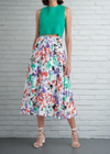 Tanya Taylor 'Jeana' Silk Floral Pleated Midi Skirt