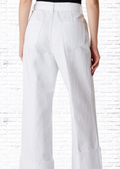 J Brand White 'Louisa' Waist-tie Palazzo Pants