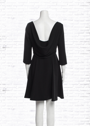 Rachel Zoe Classic Black Draped-Back Dress