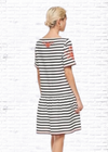 Kate Spade *Broome Street Collection* Black/White Striped Shift Dress