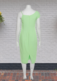 11 Honore 'Solange' Green Asymmetrical Sheath Dress