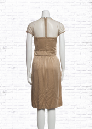 Burberry Prorsum Vintage Silk Gold Knee-Length Dress