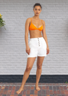 Onia Linen Boyfriend High Waisted Short in White