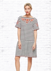 Kate Spade *Broome Street Collection* Black/White Striped Shift Dress