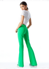 Alice + Olivia Low Rise Stacey Bell Pants in Garden Green