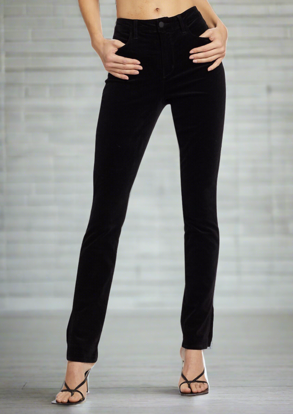 L'AGENCE Black Velvet 'Josie High Rise Pant'