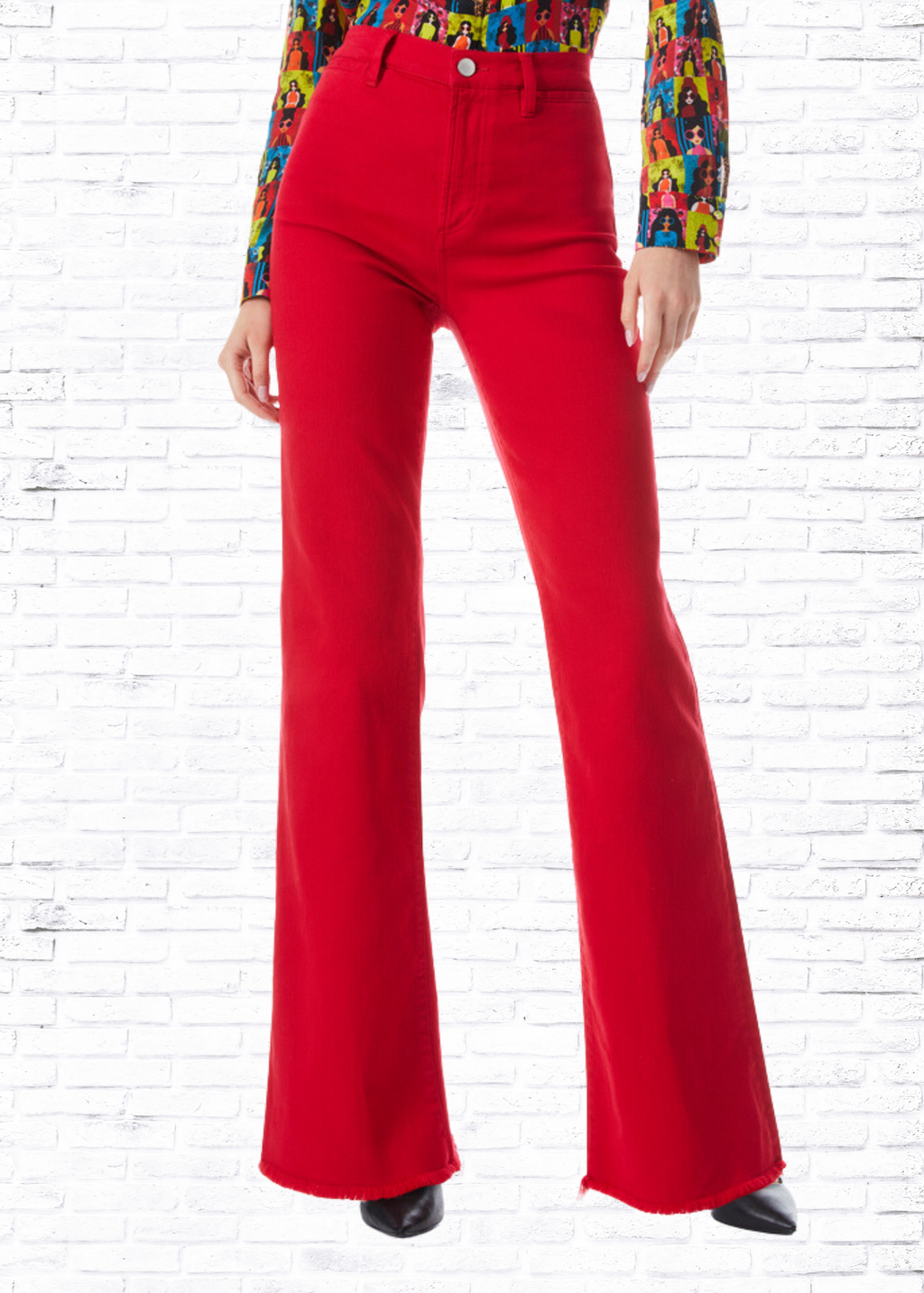 Alice + Olivia Gorgeous Coin Pocket Jean in Perfect Ruby