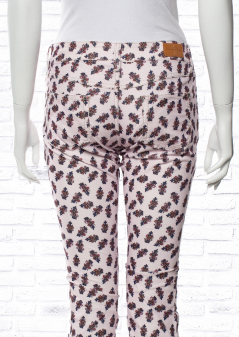 Isabel Marant Etoile Pink Floral Corduroy Skinny Jeans