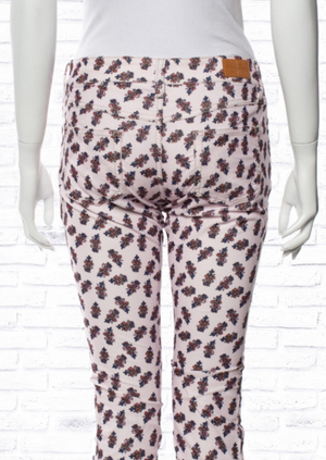 Isabel Marant Etoile Pink Floral Corduroy Skinny Jeans