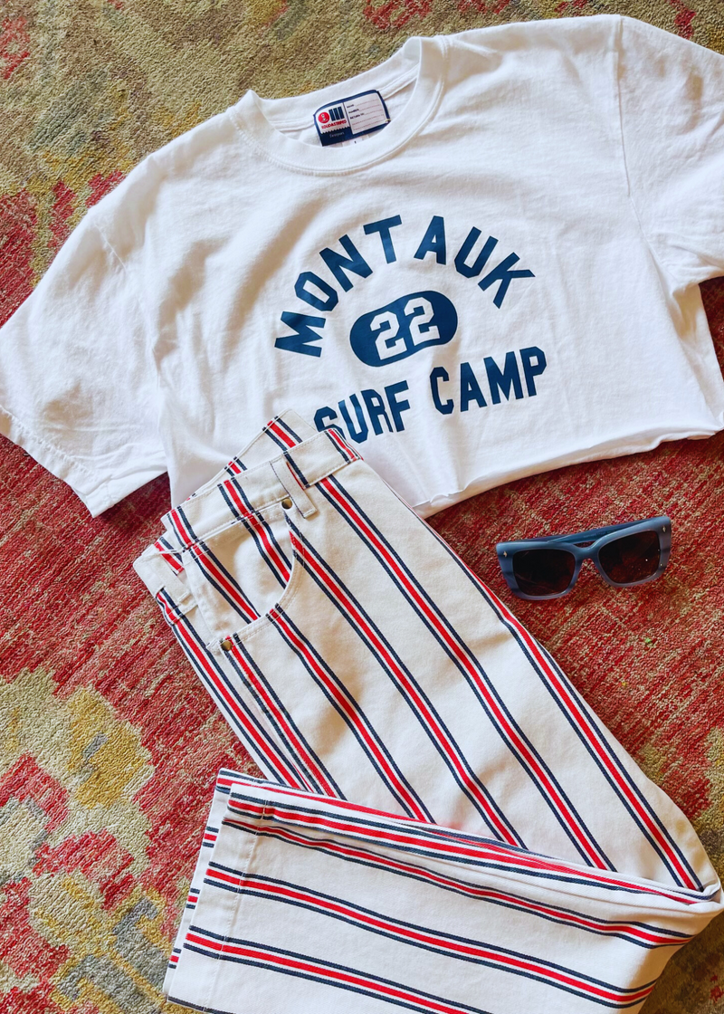 *FIRE SALE* Solid & Striped Cropped Montauk Surf Tee