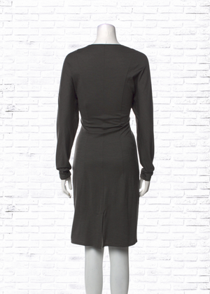 Helmut Lang Wool-Silk Blend Gray Shift Dress