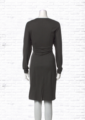 Helmut Lang Wool-Silk Blend Gray Shift Dress