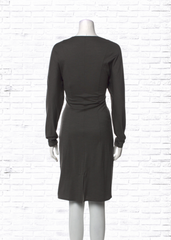 Helmut Lang Silk-Blend Gray Classic Sheath Dress
