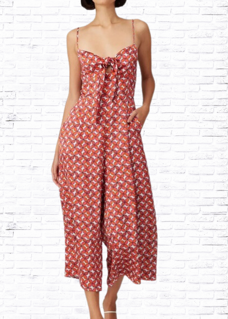 Haney Floral Print Cropped Jumpsuit