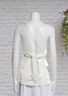 Alice + Olivia White Satin Tie-Back Top