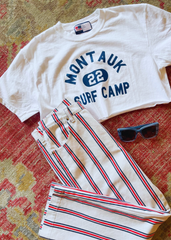 Reformation 'Grenada' Striped Cropped Denim