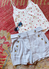 Veronica Beard Tailored Stretch-Linen 'Pine' Shorts