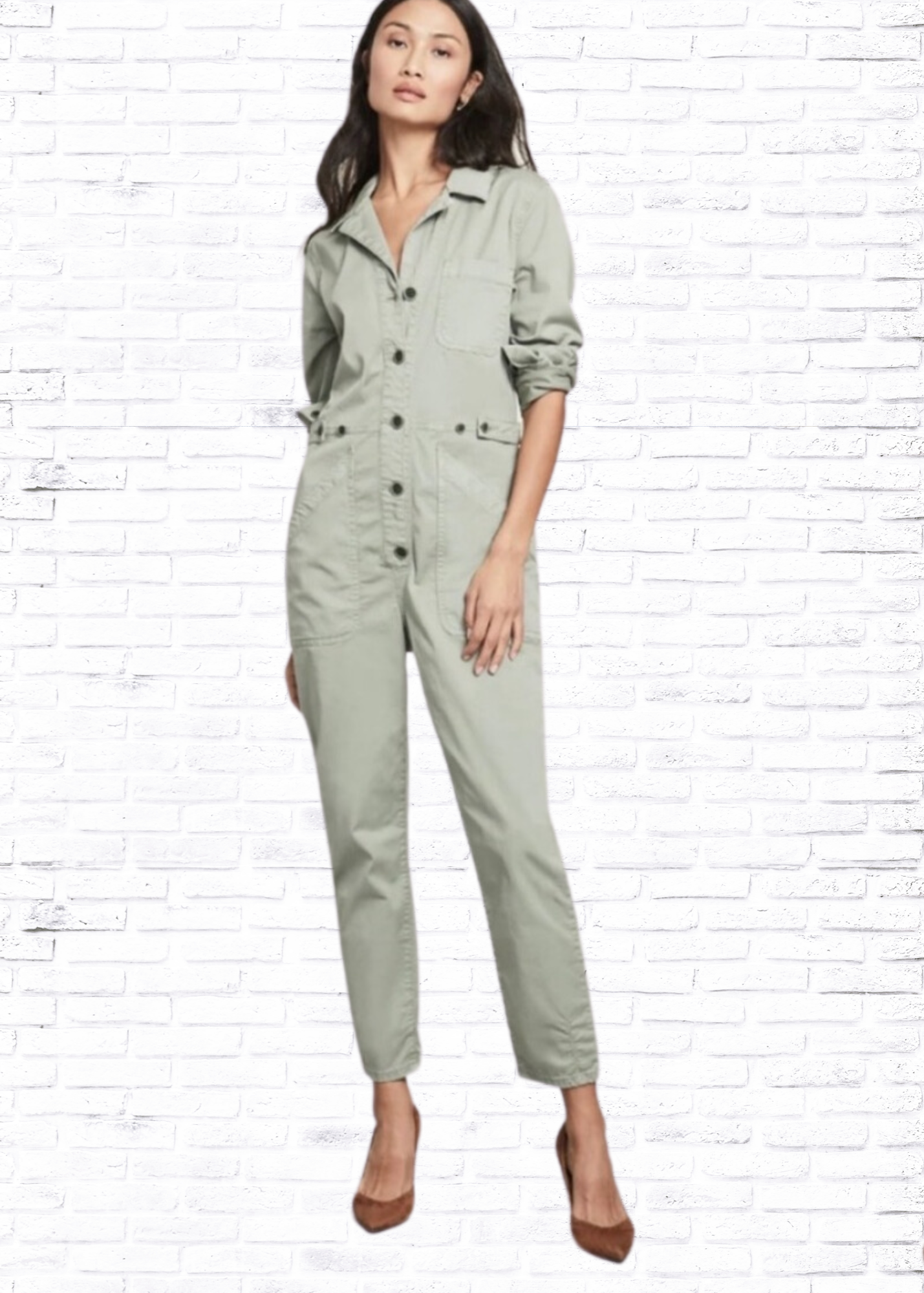 Veronica Beard Wren Boiler Utility Jumpsuit in Green Simply Audrey