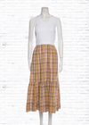Tanya Taylor 'Camilla' Neutral Plaid Midi Dress
