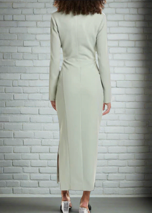SUBOO 'Remi' Long-Sleeved Sage Midi Sheath Dress