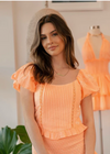 LoveShackFancy Marigold Orange 'Breonna' Corset-Style Top