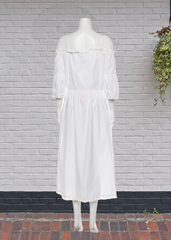 Vilshenko Off-the-Shoulder White Midi Shirt Dress