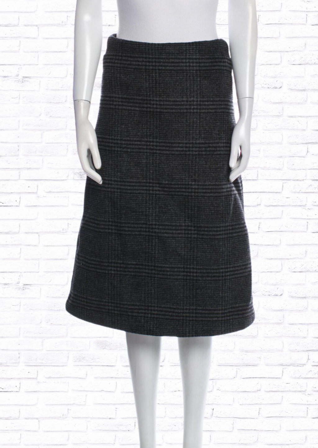 Ganni Wool Houndstooth 'Ebony' Wool Melange Skirt