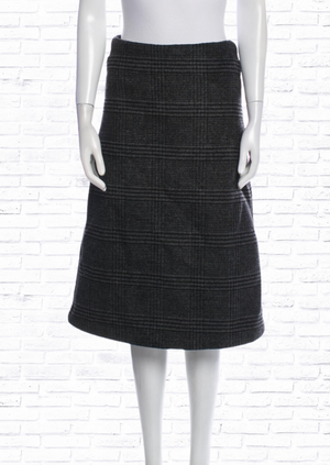 Ganni Wool Houndstooth 'Ebony' Wool Melange Skirt