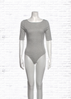 R.G. Kane 3/4 Sleeve Light Gray Bateau Neck Bodysuit