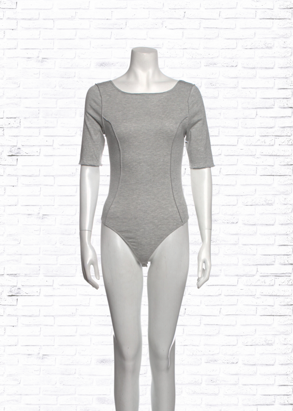 *FIRE SALE* R.G. Kane 3/4 Sleeve Light Gray Bateau Neck Bodysuit