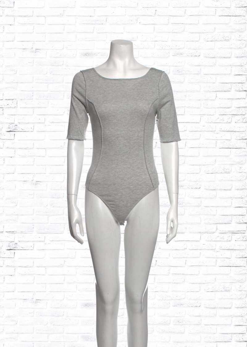 *FIRE SALE* R.G. Kane 3/4 Sleeve Light Gray Bateau Neck Bodysuit