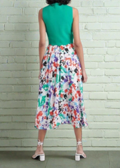 Tanya Taylor 'Jeana' Silk Floral Pleated Midi Skirt