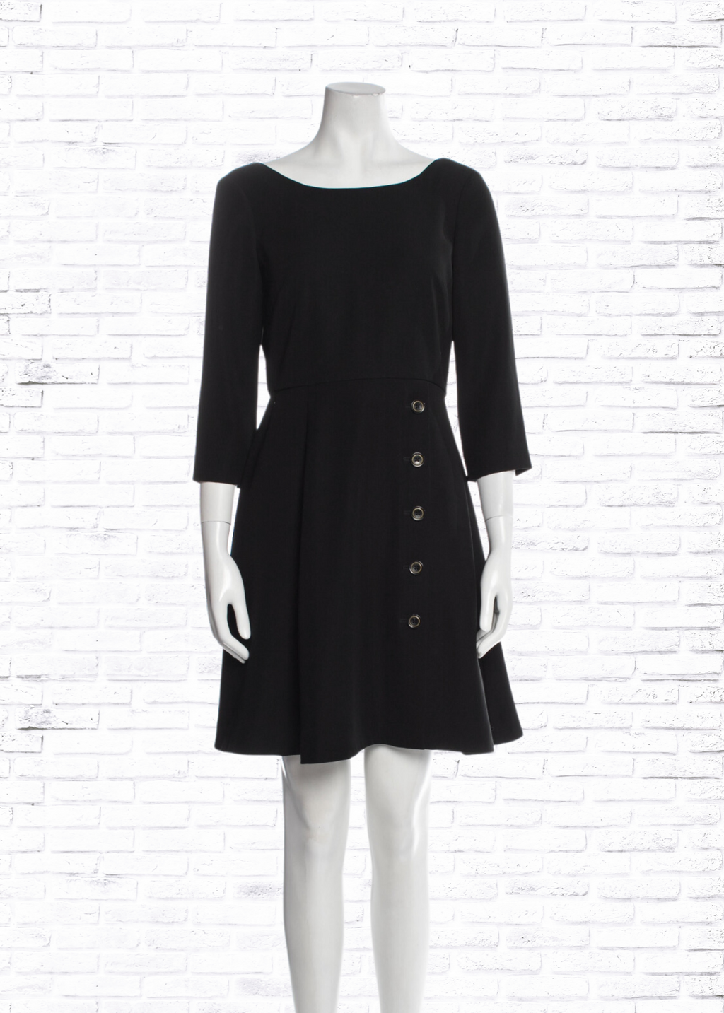 Rachel Zoe Classic Black Draped-Back Dress