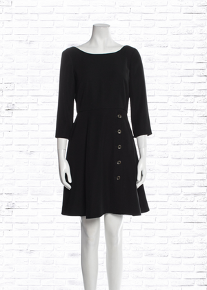 Rachel Zoe Classic Black Draped-Back Dress