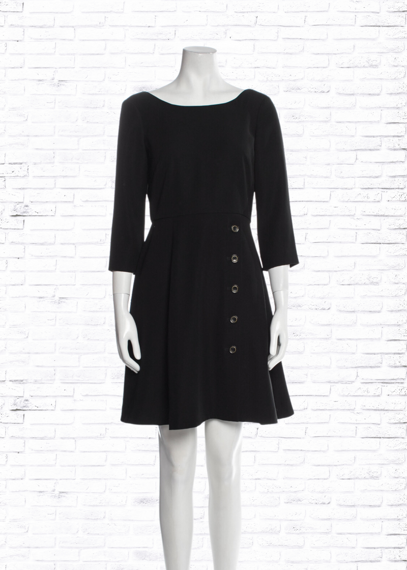 Rachel Zoe Classic Black Draped-Back Dress