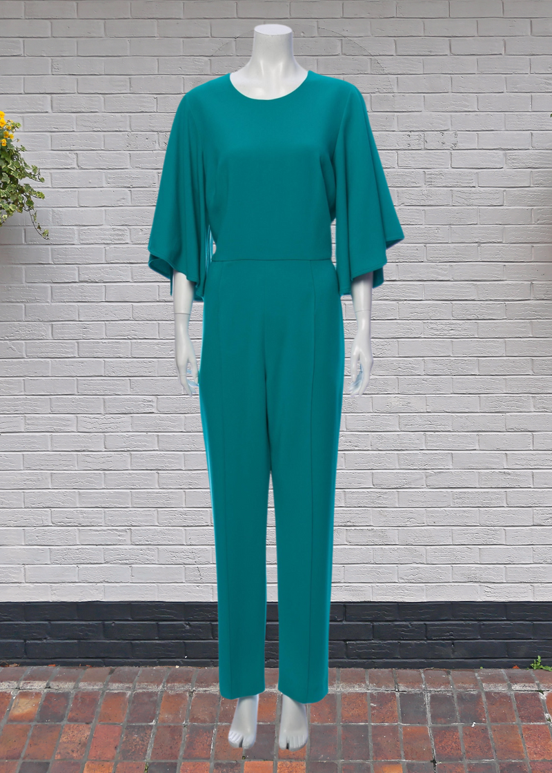Black Halo Scoop Neck Jewel Green Jumpsuit