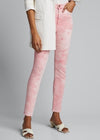Alice + Olivia Pink Tie-Dye High-Rise Skinny Leg Denim Jeans